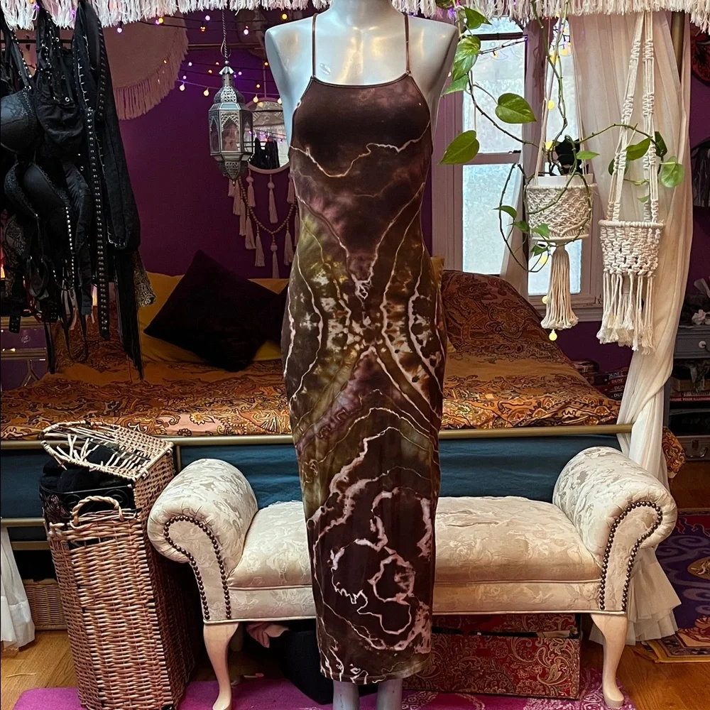 Katya Moon Dyes Eclipse tie-dye dress lace up back - Picture 1 of 3